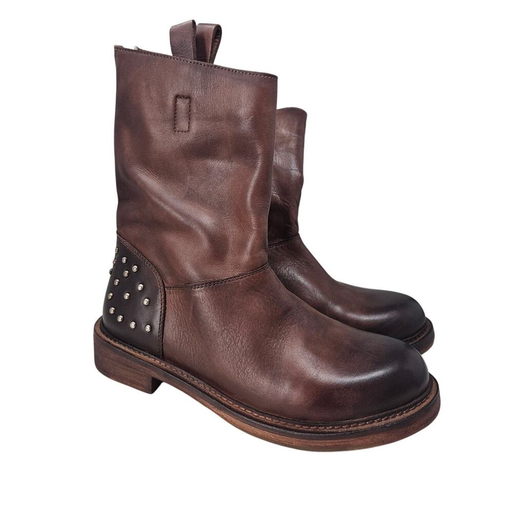 NEW Vintage Foundry Co. 6.5 Stacy Boots Brown Studded Boho Western Cowgirl